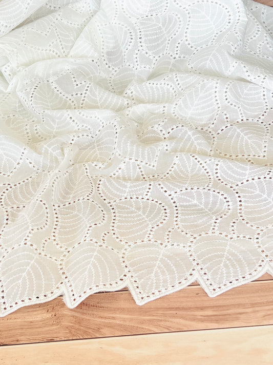 Embroidered Cotton White 03