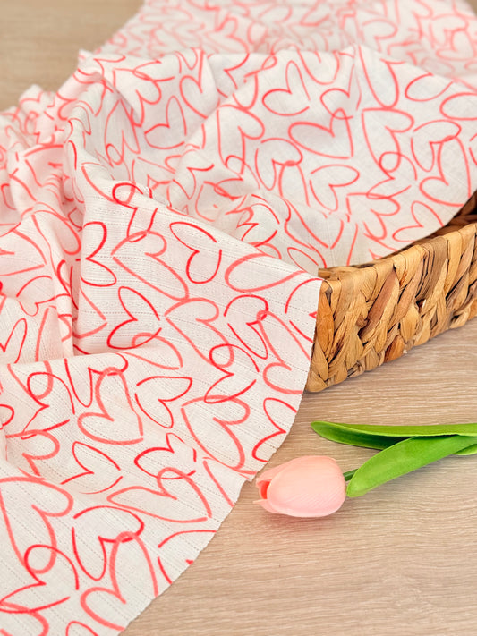 Printed Cotton Jersey Love Sketch