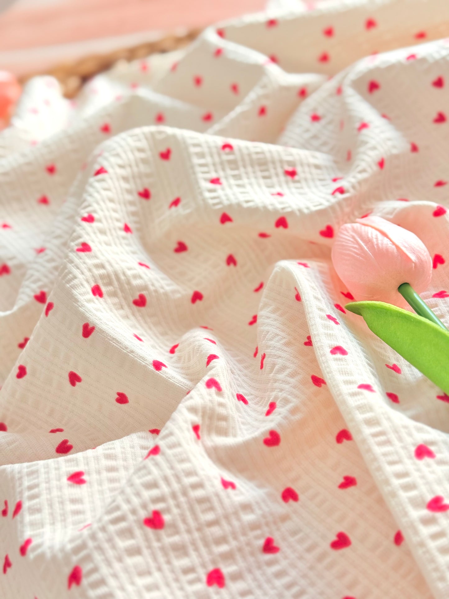 Knitted Seersucker Hearts