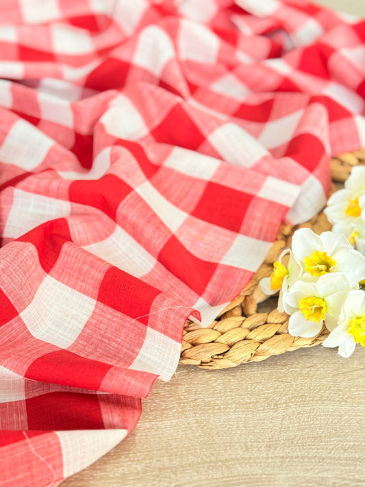 Printed Linen Checks 09