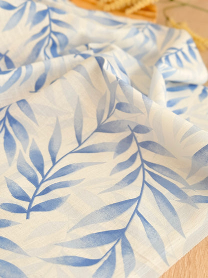 Printed Linen Blue Breeze