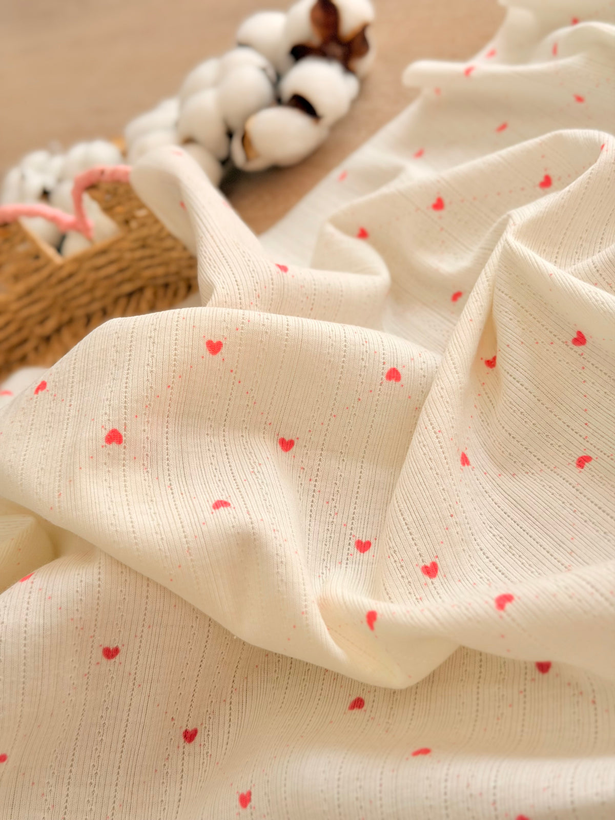 Printed Cotton Jersey Love Lines