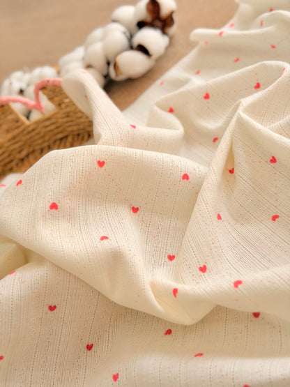 Printed Cotton Jersey Love Lines