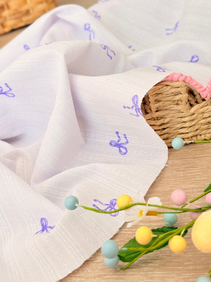 Embroidered Cotton Bow Whisper
