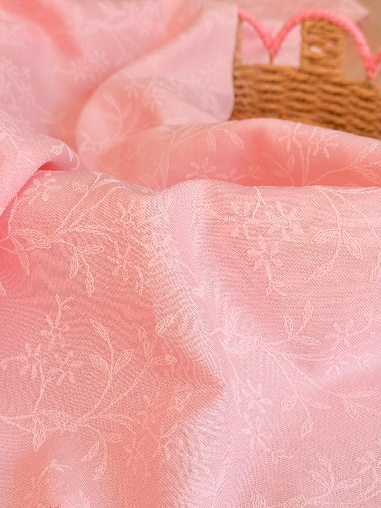 Twill Puff Stretch Blush Garden