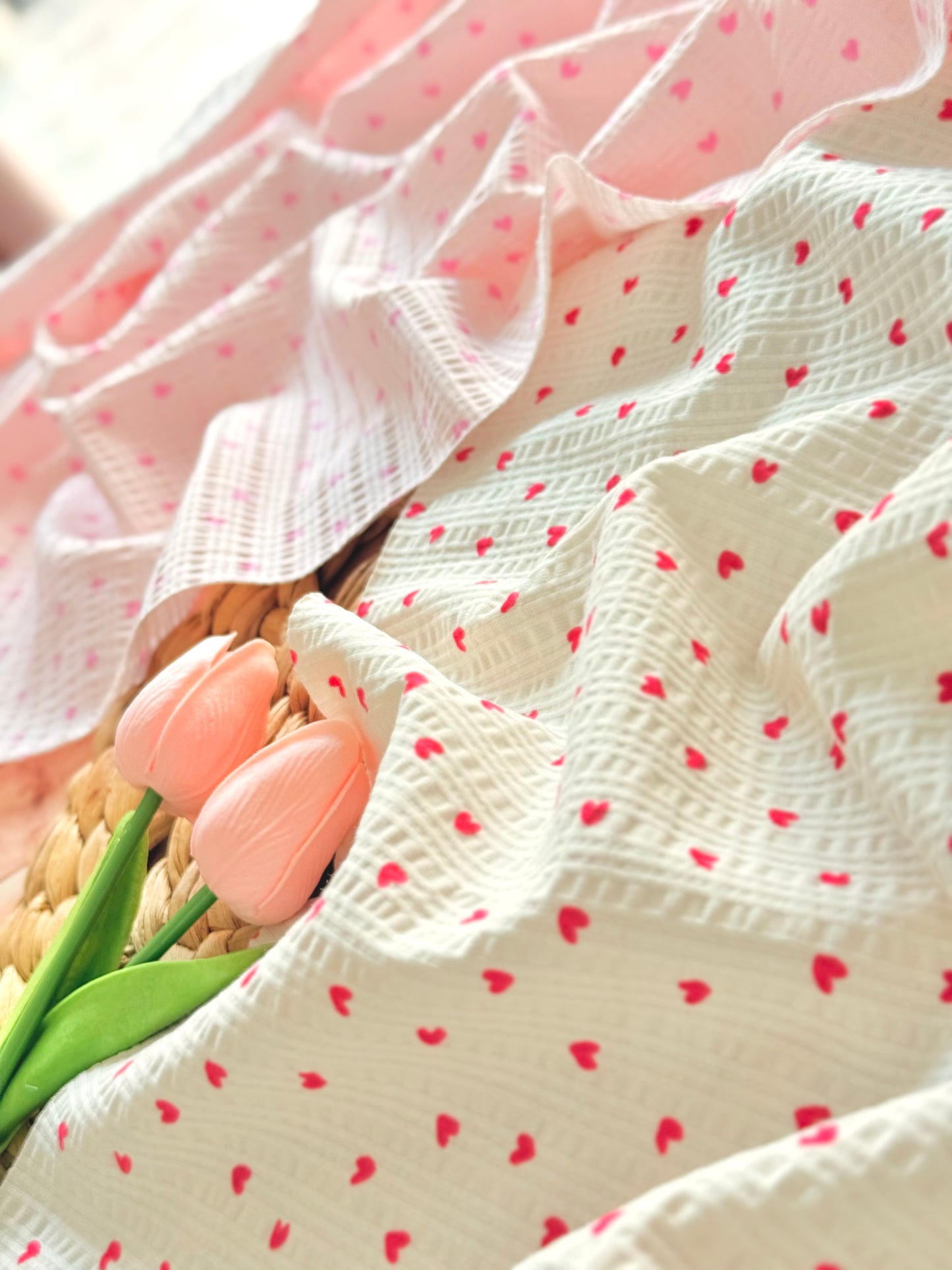 Knitted Seersucker Hearts