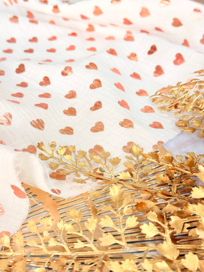Muselina Foil Rosegold Hearts