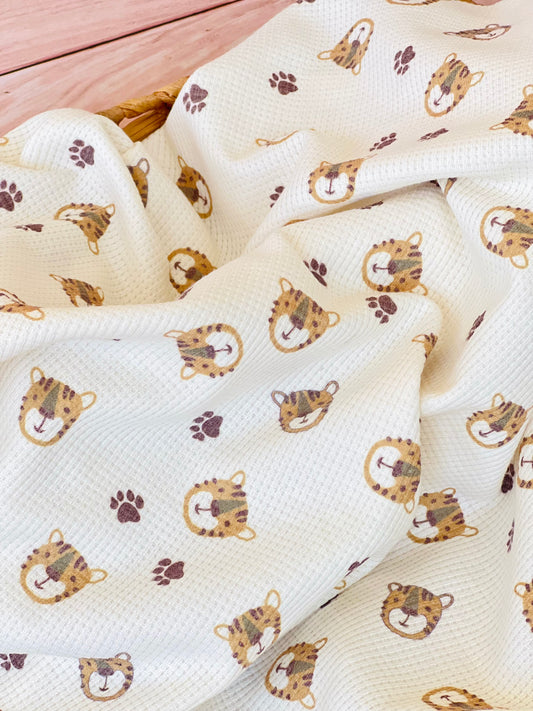 Printed Waffle Fabric Tiger