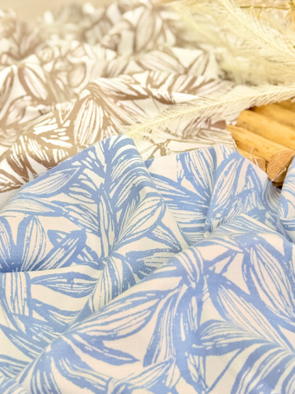 Slub Printed Linen Botanical Sketch