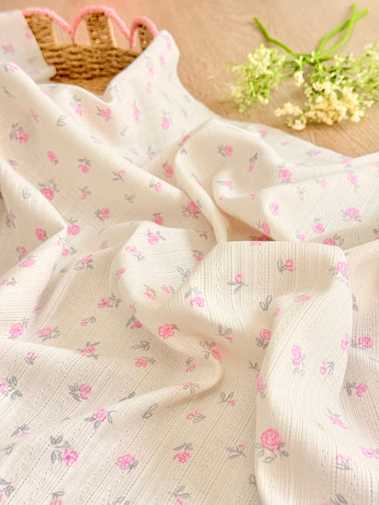 Printed Cotton Jersey Cottage Garden
