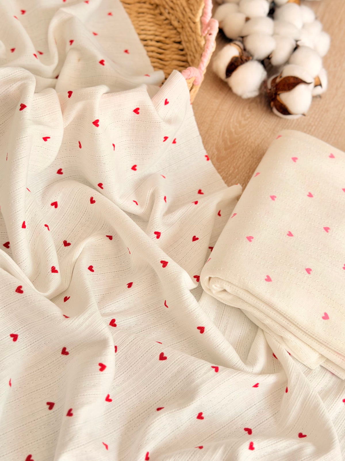 Printed Cotton Jersey Sweetheart Dots