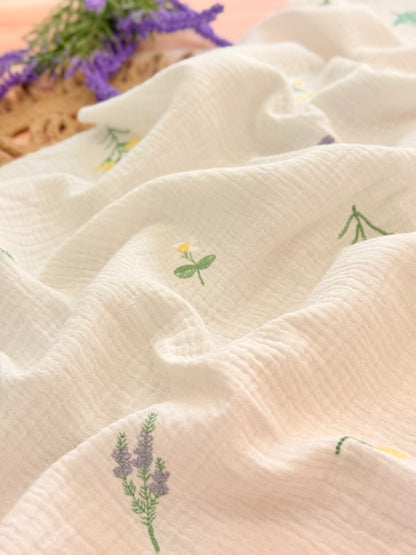 Muselina Bordada Lavender Meadow