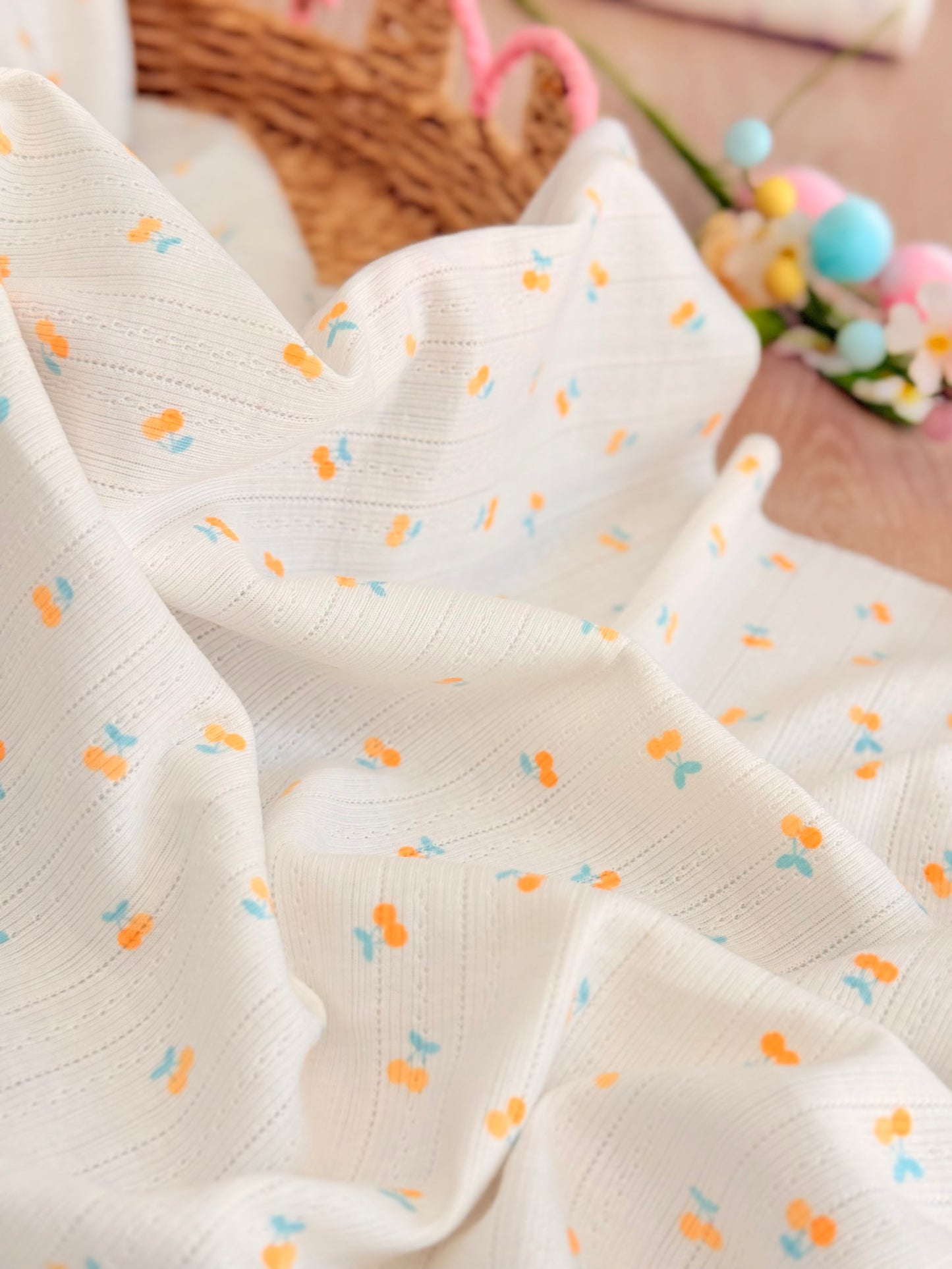 Printed Cotton Jersey Sweet Cherries