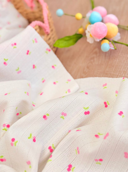 Printed Cotton Jersey Sweet Cherries