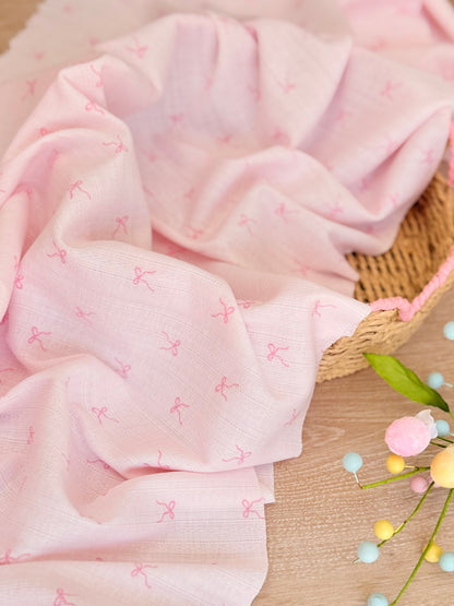 Printed Cotton Jersey Blush Bows
