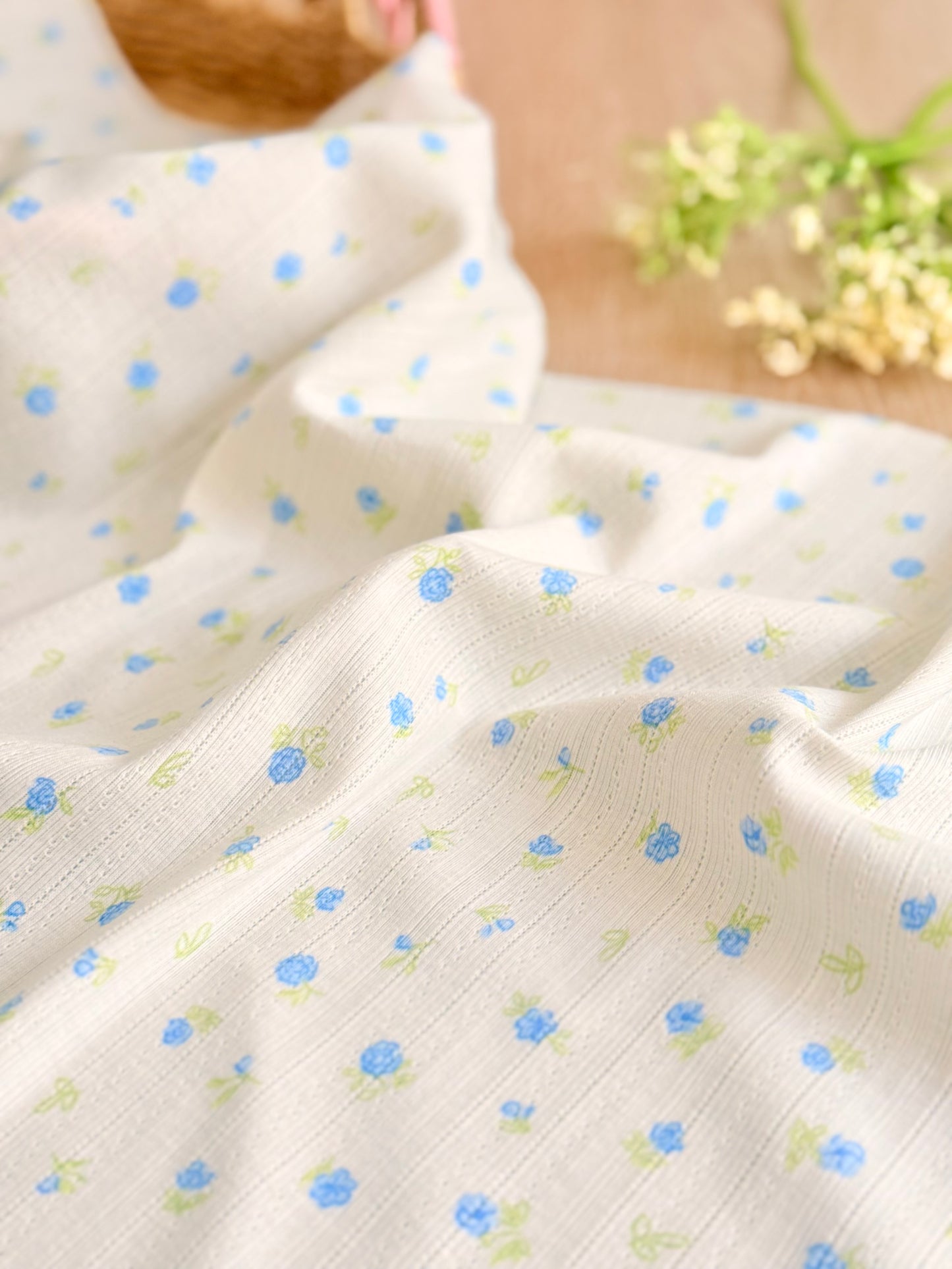 Printed Cotton Jersey Cottage Garden