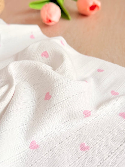 Printed Cotton Jersey Little Hearts