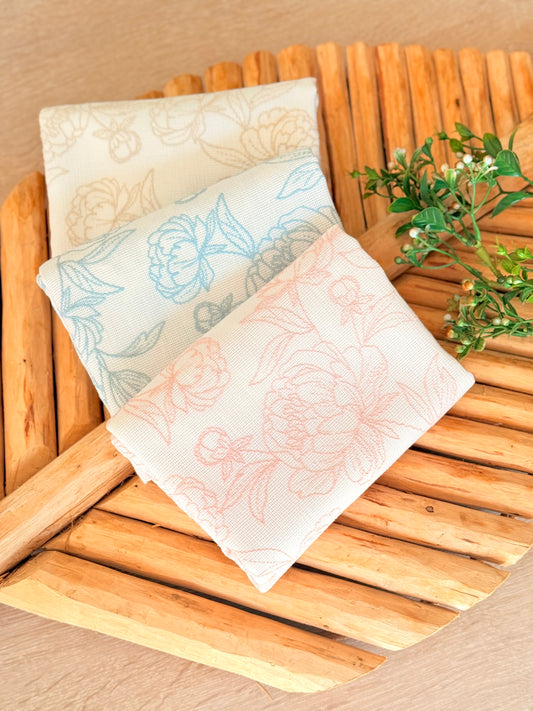 Artisanal Printed Linen Pastel Petals