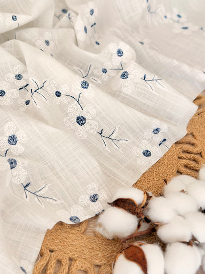 Puff Printed Cotton Blue Blossom