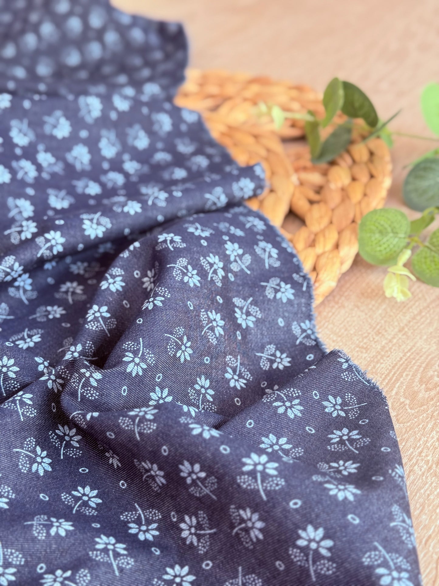 Printed Denim Daisy Mist