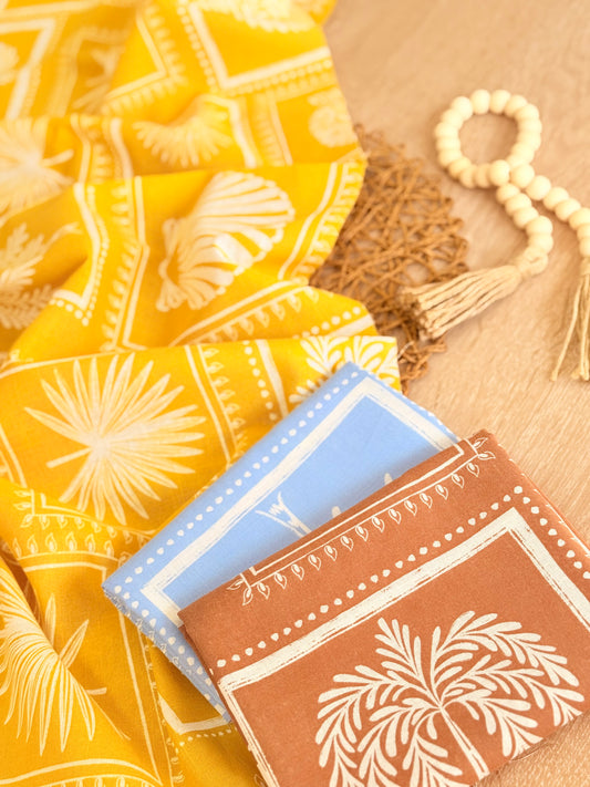 Printed Linen Palm Postcards