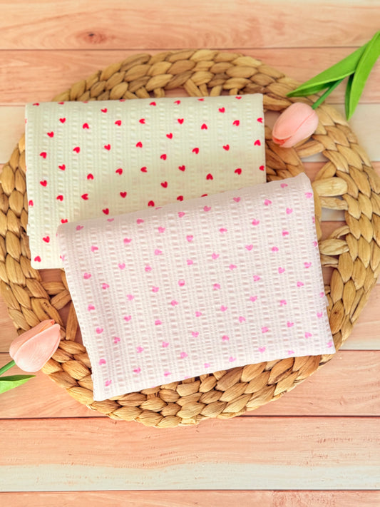 Knitted Seersucker Hearts