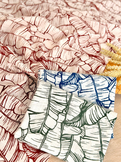Embroidered Cotton Banana Grove