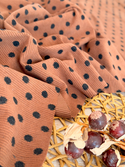 Printed Corduroy Mocha Dots