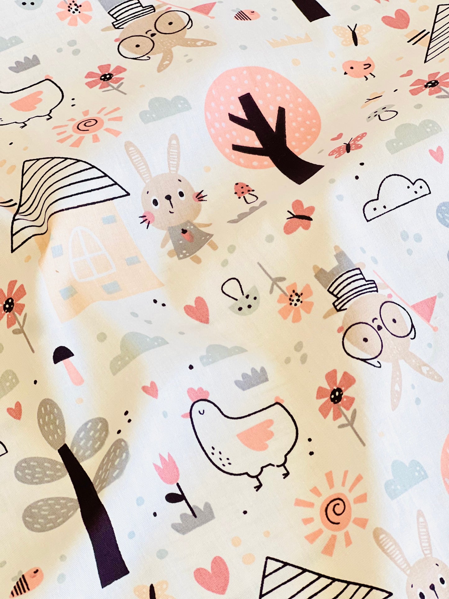 Cotton Twill Bunny Village