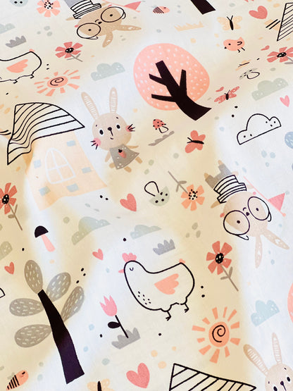Cotton Twill Bunny Village