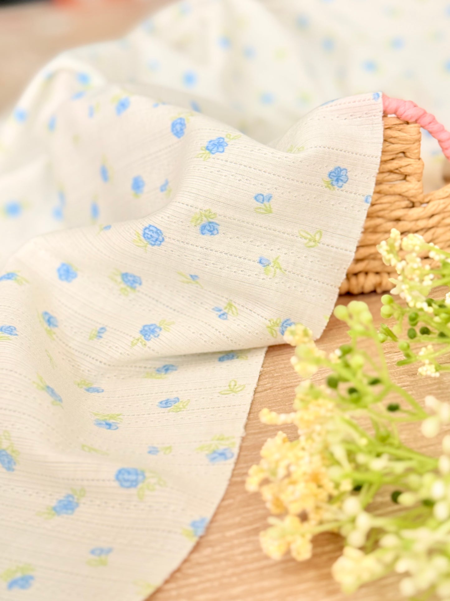 Printed Cotton Jersey Cottage Garden