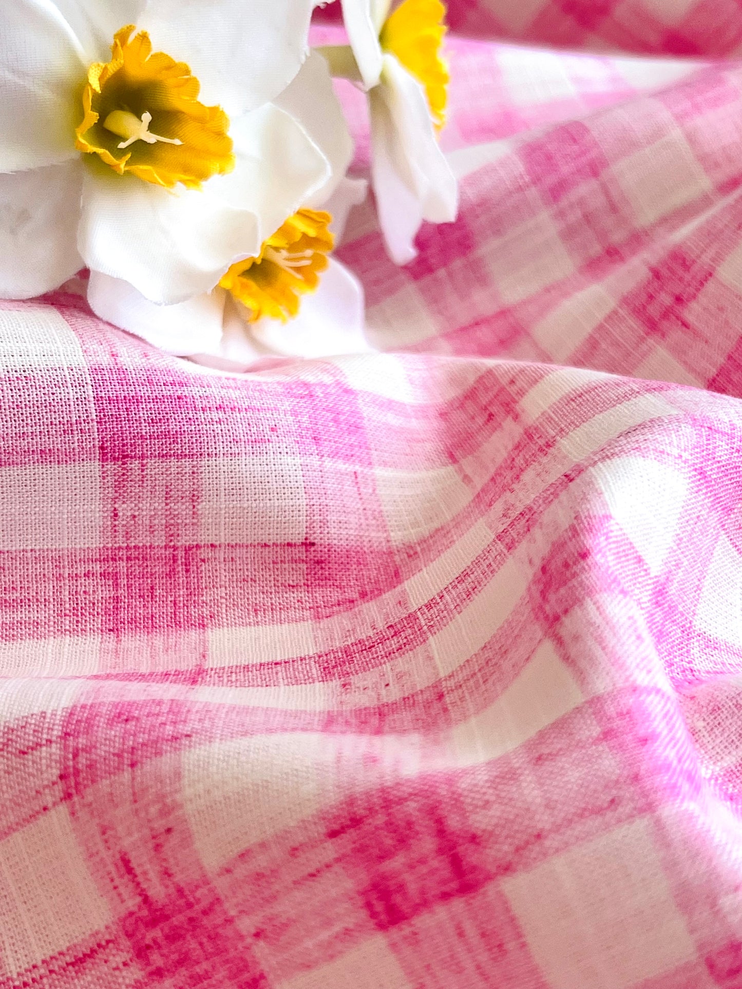 Printed Linen Pink Vichy