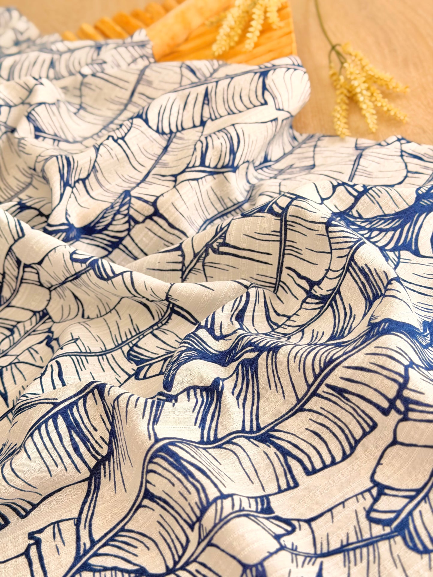 Embroidered Cotton Banana Grove