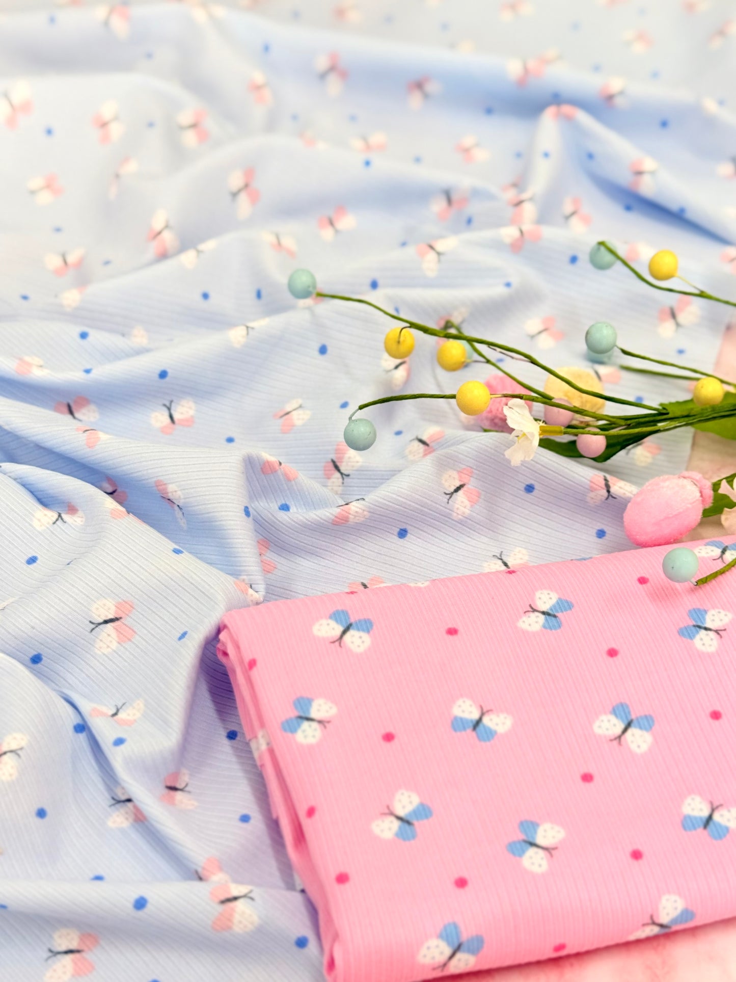 Printed Rib Butterfly Whispers