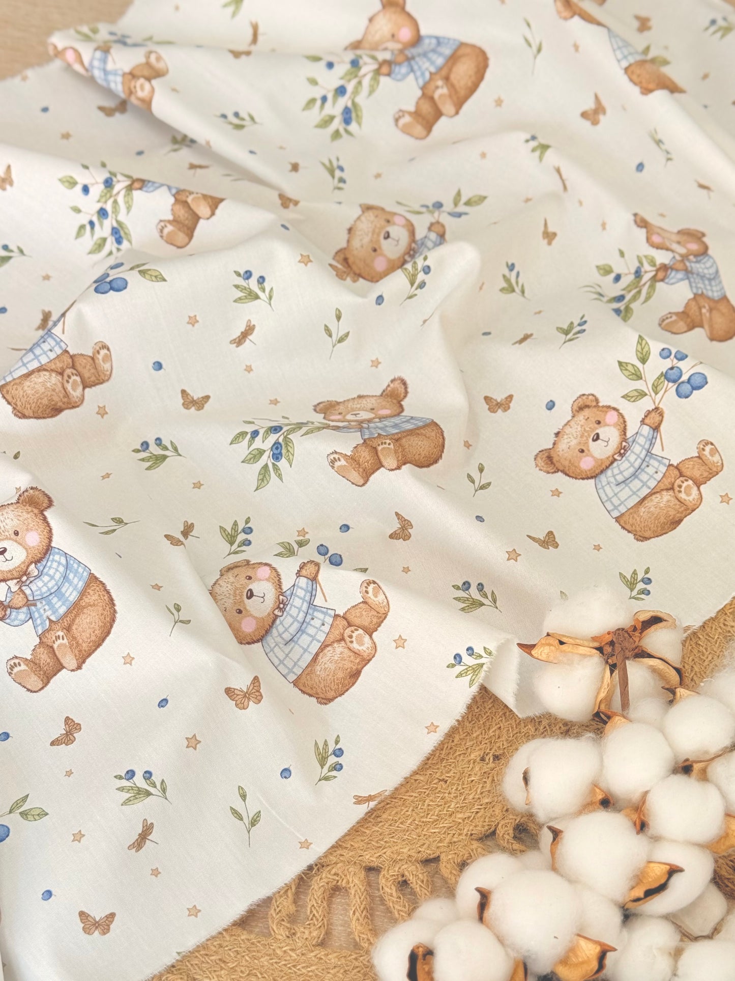 Cotton Twill Blueberry Bear