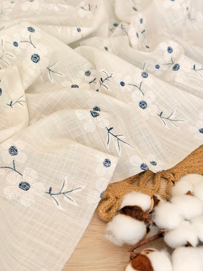 Puff Printed Cotton Blue Blossom