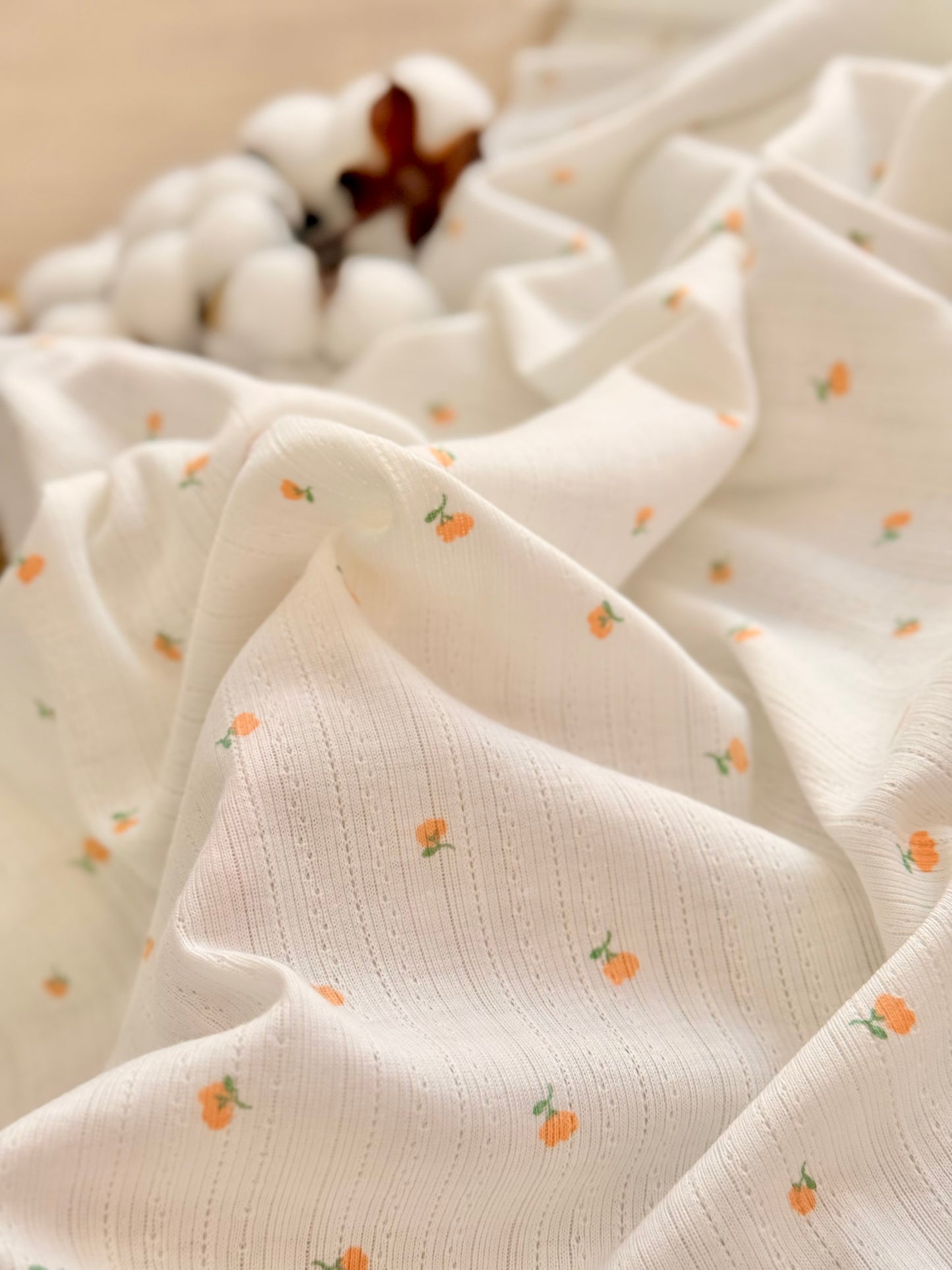 Printed Cotton Jersey Tiny Roses