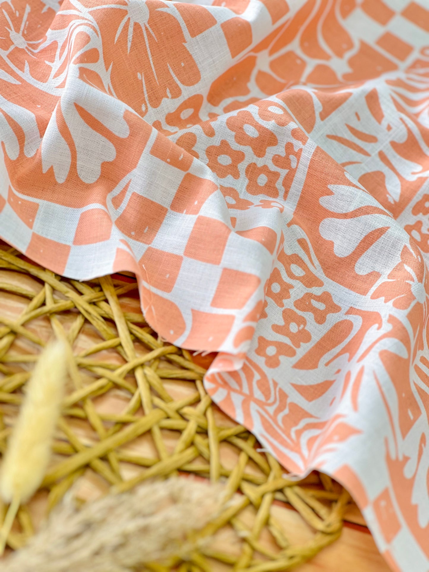 Printed Linen Pastel Mosaic