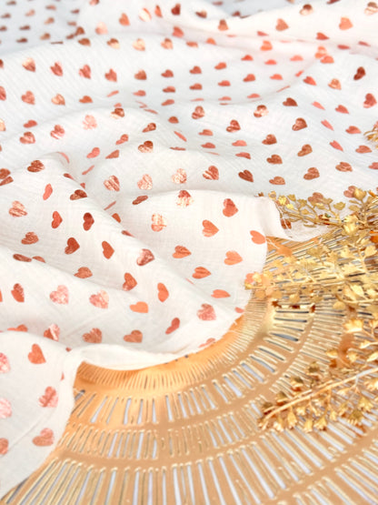 Muselina Foil Rosegold Hearts