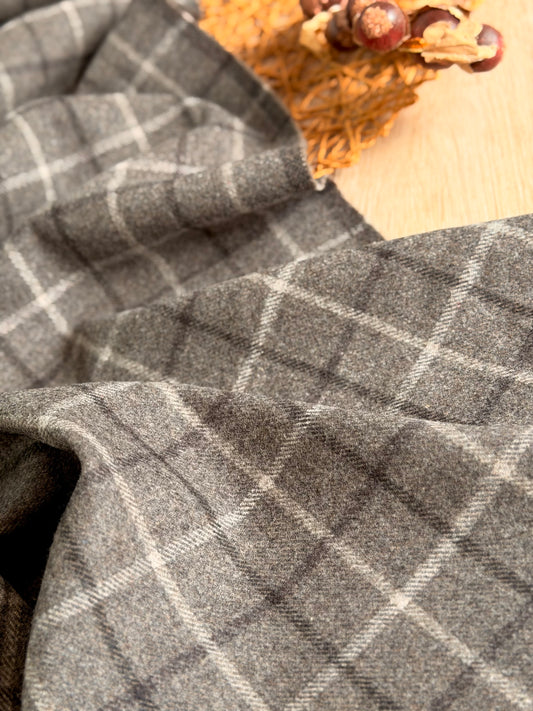 Paño de Lana Grey Windowpane