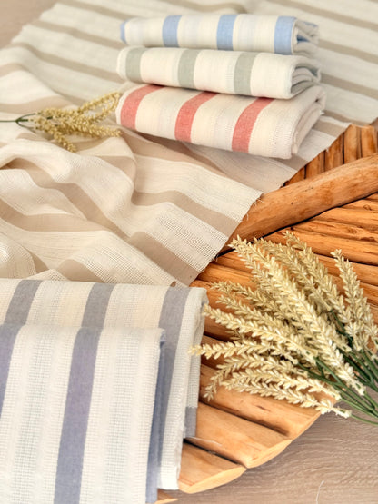 Artisanal Printed Linen Stripes 04