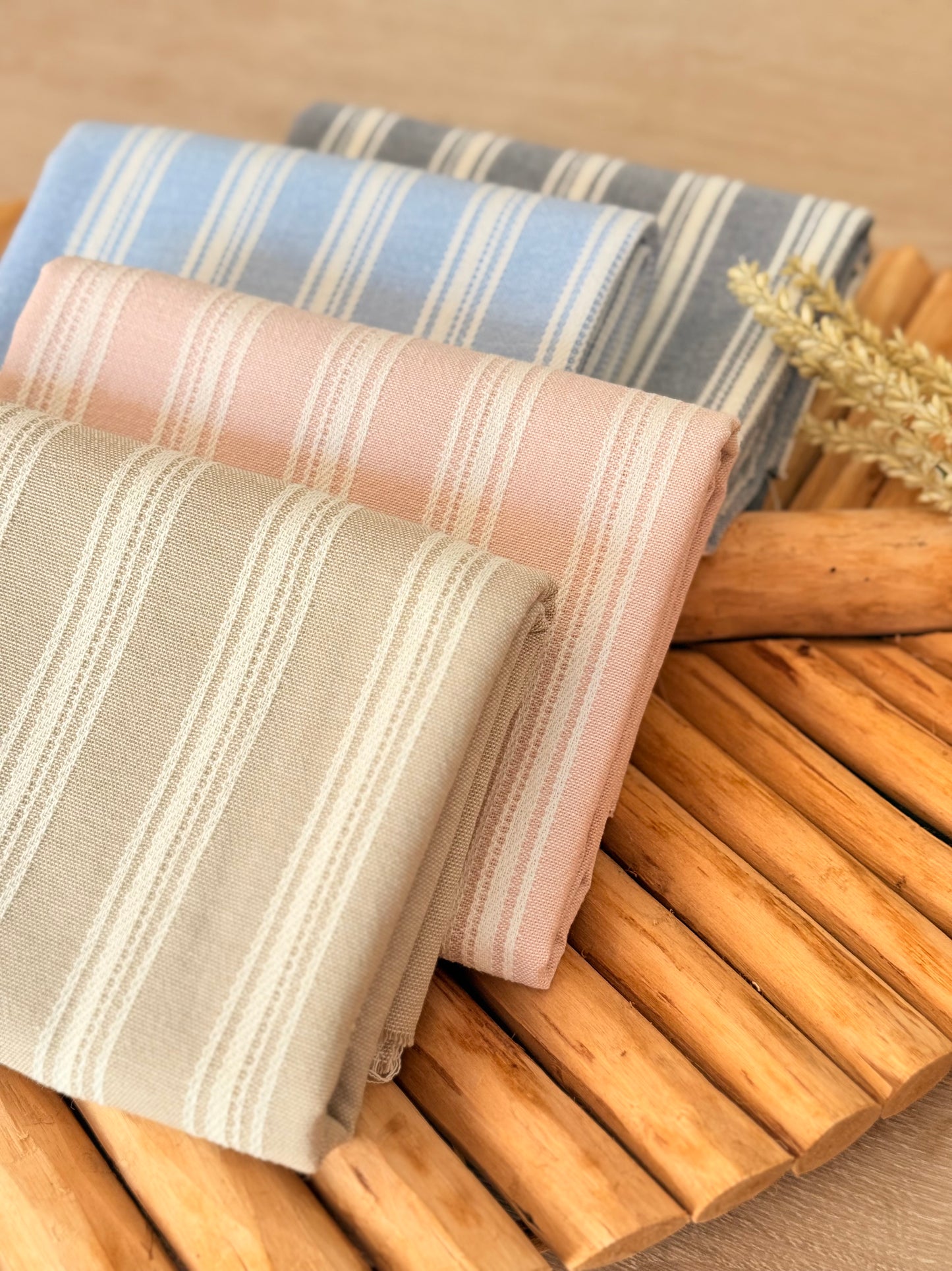 Artisanal Printed Linen Stripes 03