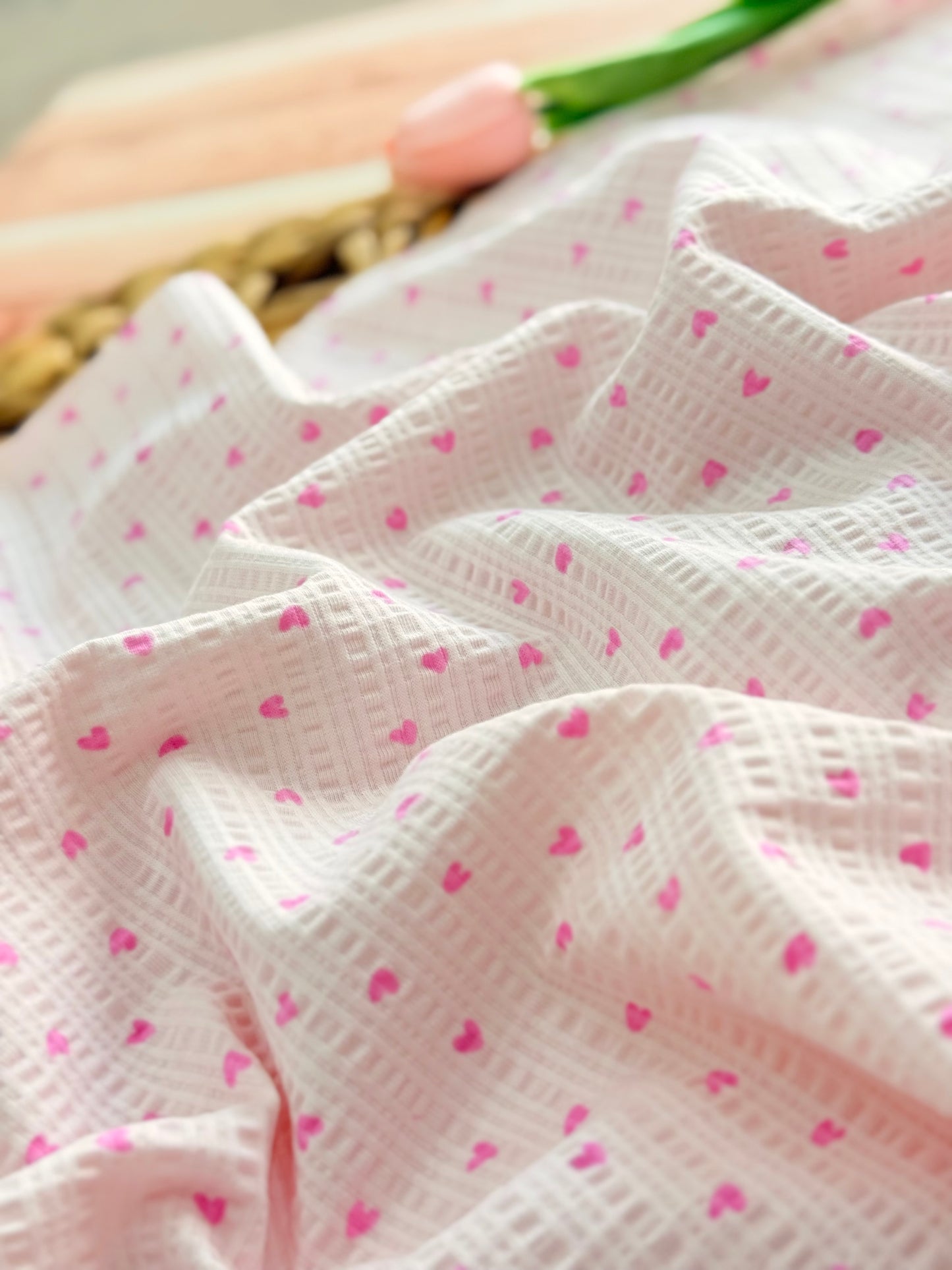 Knitted Seersucker Hearts