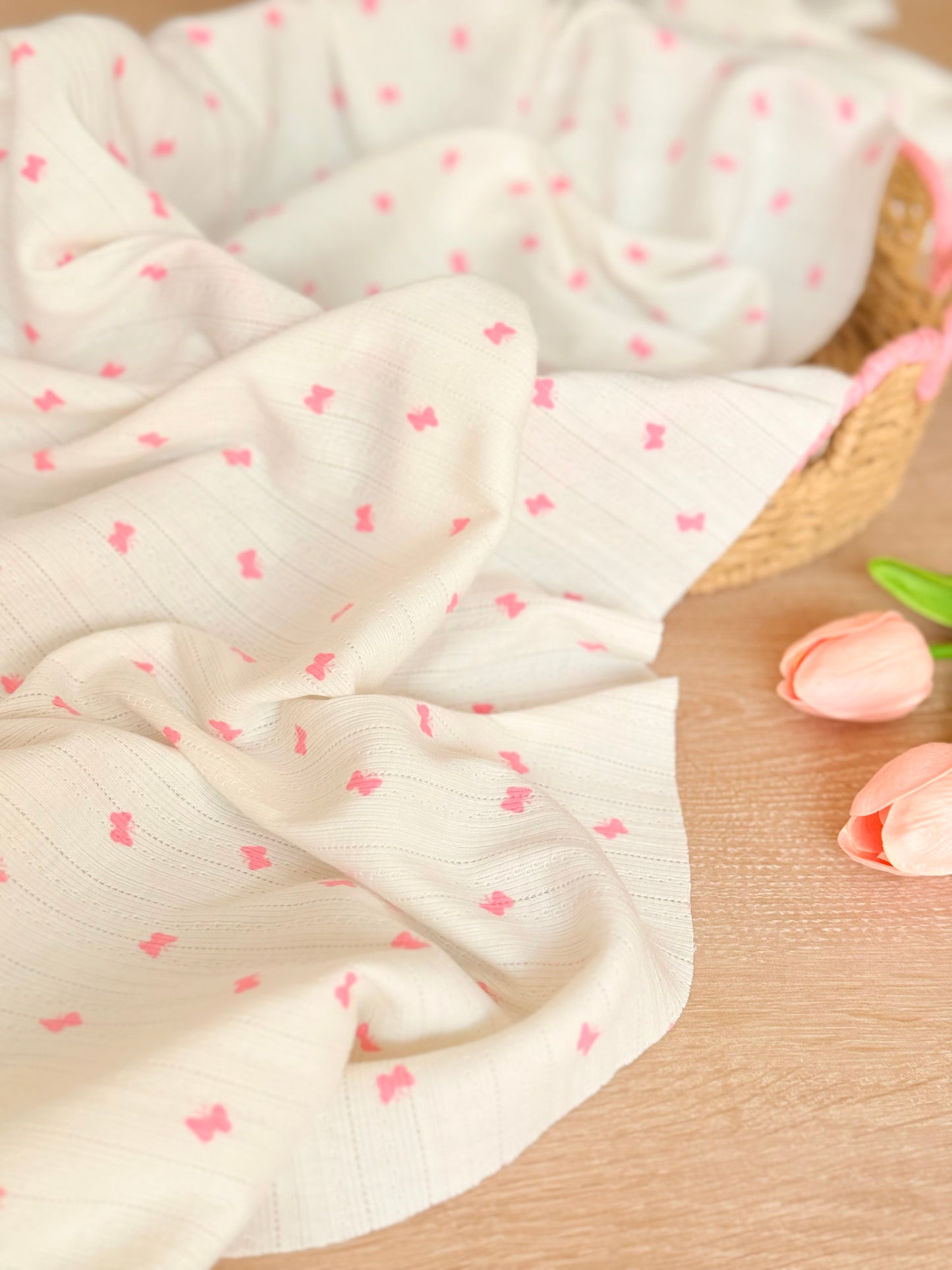 Printed Cotton Jersey Little Butterflies