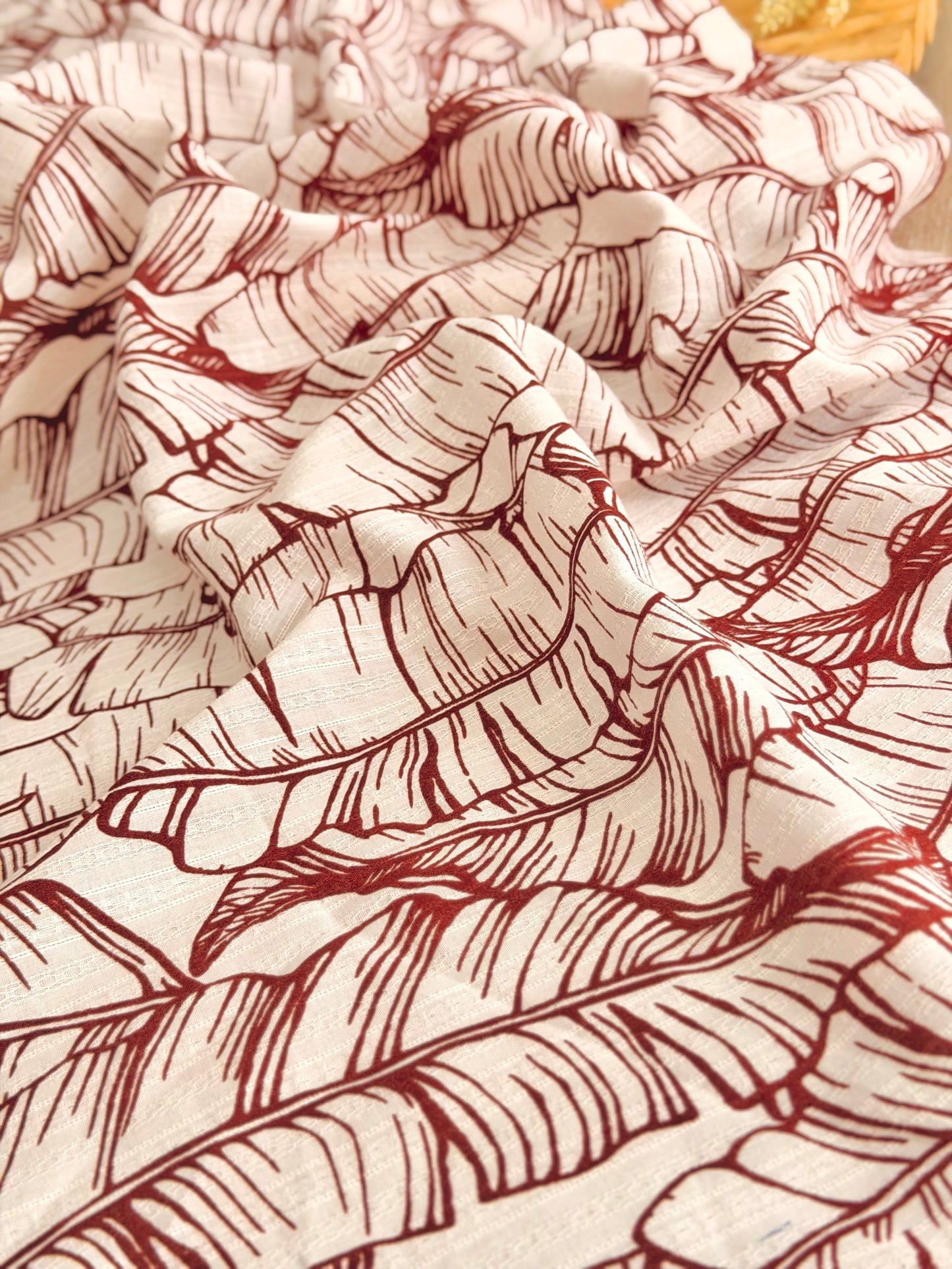 Embroidered Cotton Banana Grove
