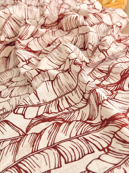 Embroidered Cotton Banana Grove