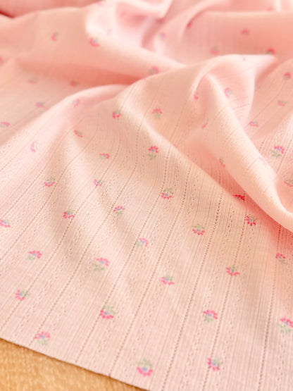 Printed Cotton Jersey Tiny Daisy Pink