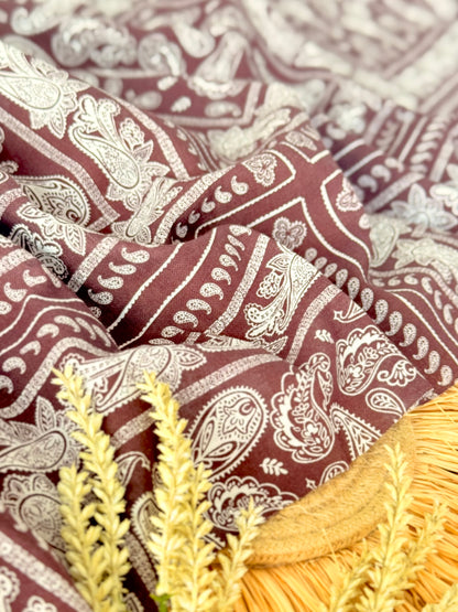 Printed Linen Heritage Paisley