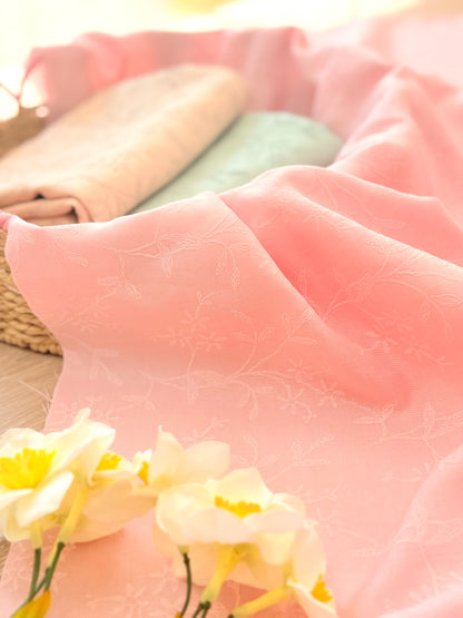 Twill Puff Stretch Blush Garden