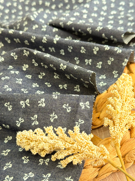 Printed Denim Mini Bows